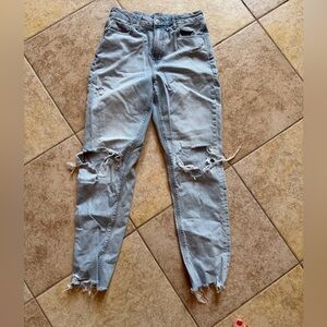 American Eagle Light Blue Distressed Boyfriend Jeans